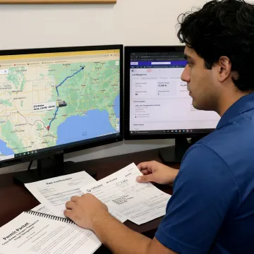 Dispatcher coordinating a hotshot freight route