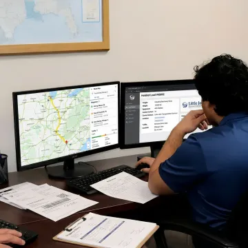 Dispatcher coordinating hotshot freight delivery