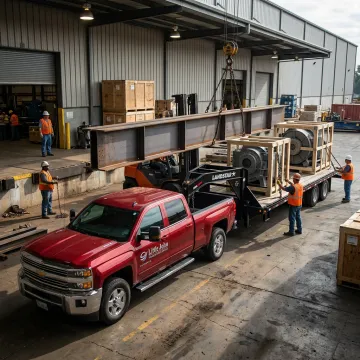 Hot shot truck loading urgent freight