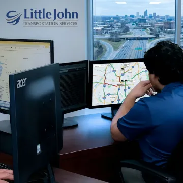 Dispatcher monitoring expedited trucking routes