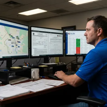 Dispatcher tracking cross-border freight movement