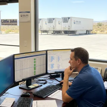 Dispatcher monitoring refrigerated freight shipment data