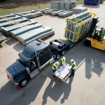 Heavy-haul team planning an oversized freight route