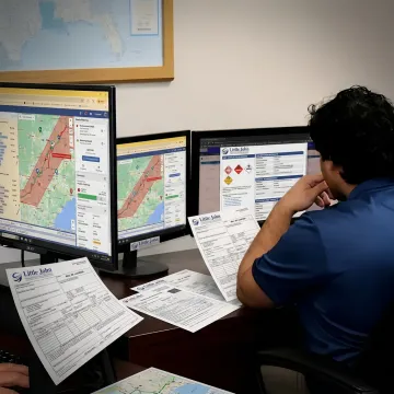 Freight operations team planning secure ammunition transport