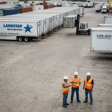 Team coordinating freight transloading