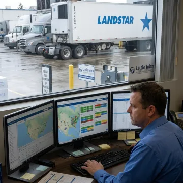 Dispatcher monitoring refrigerated container drayage shipment