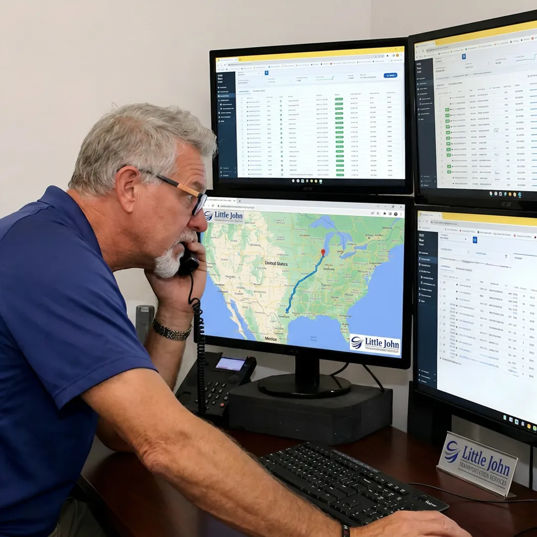 Dispatcher tracking a hot shot freight shipment
