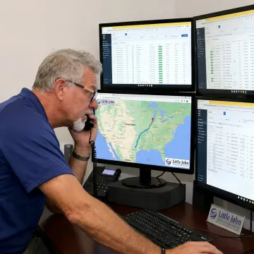 Dispatcher tracking a hot shot freight shipment