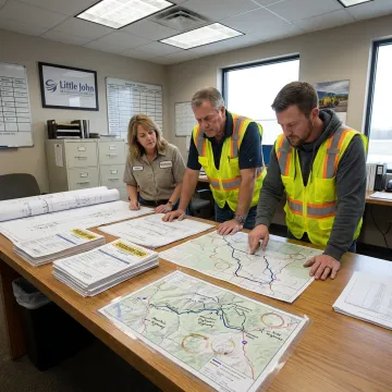 Heavy-haul team planning an oversize trucking route