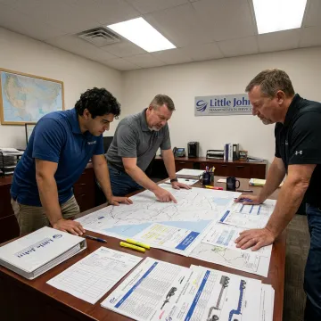 Heavy haul team planning an oversized freight route