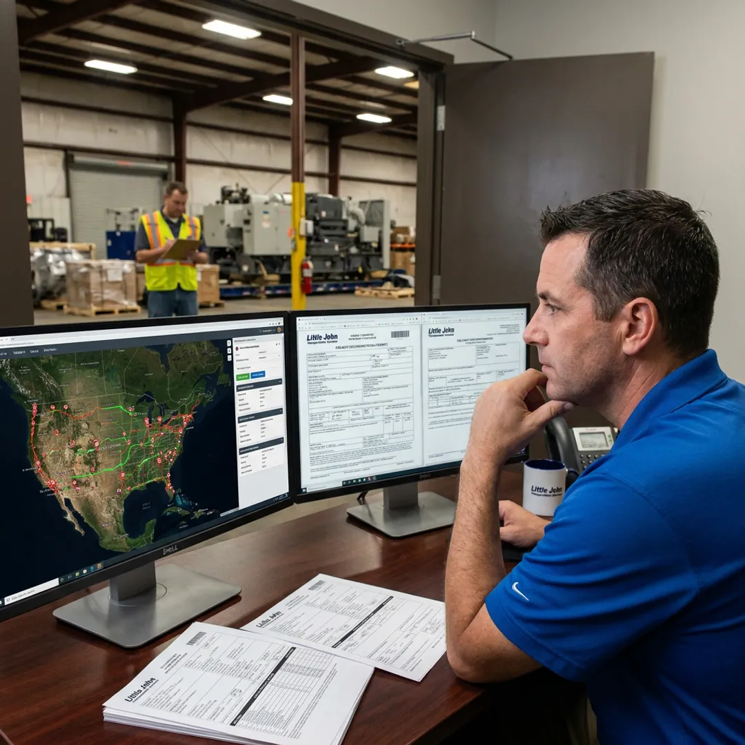 Dispatcher coordinating white glove freight delivery