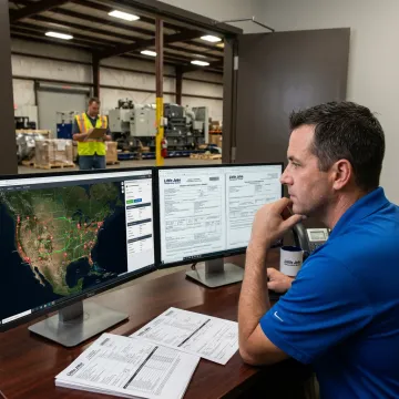 Dispatcher coordinating white glove freight delivery