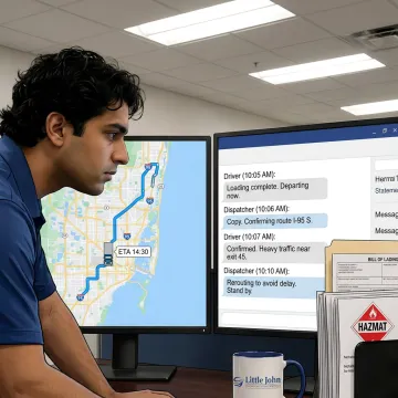 Dispatcher tracking expedited freight route
