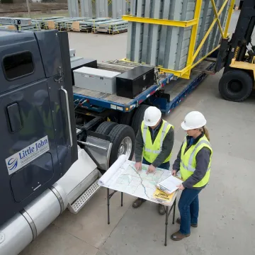 Heavy haul team planning an oversize freight route