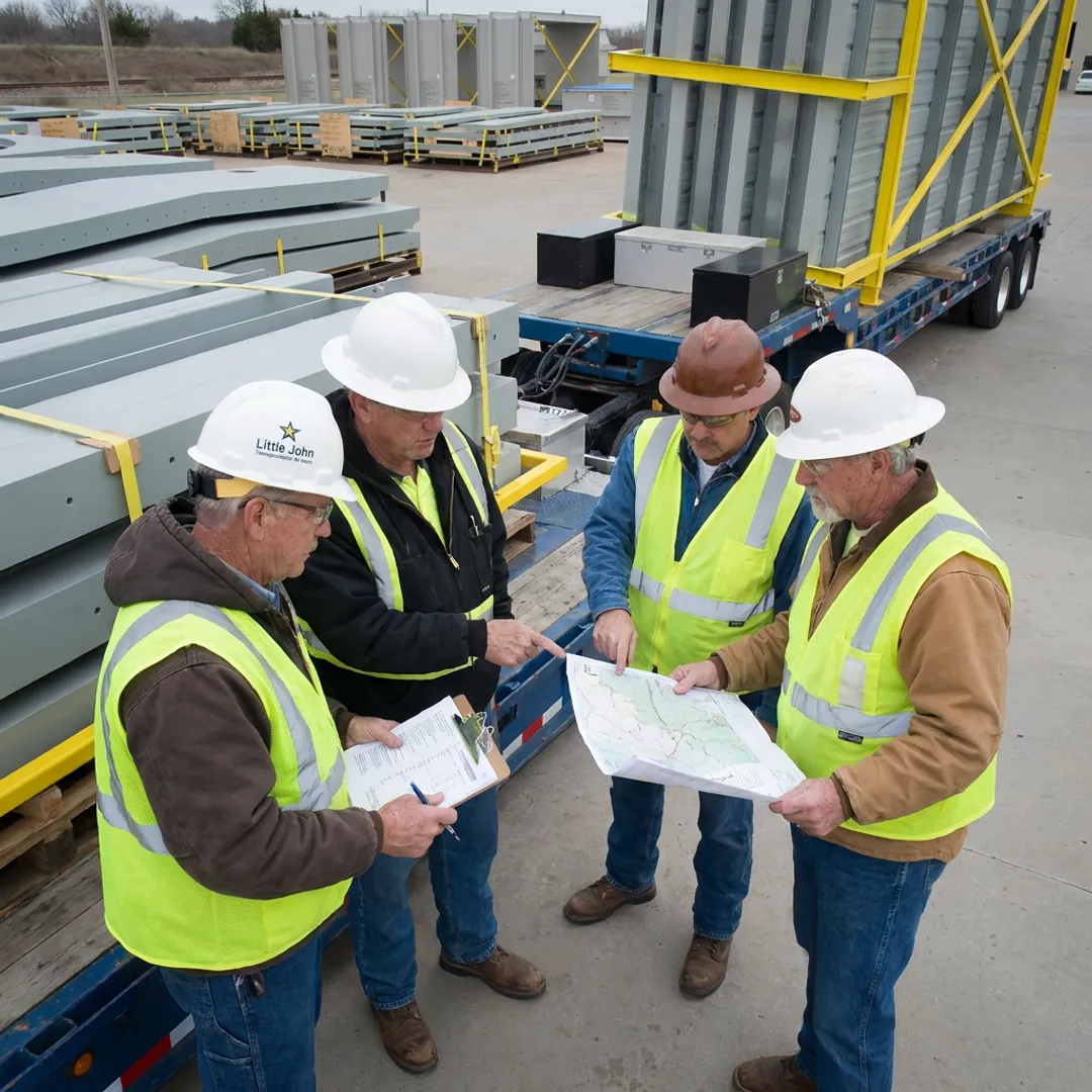 Heavy-haul team planning an oversized shipment