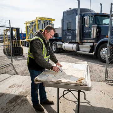 Transportation specialist planning an oversized shipment
