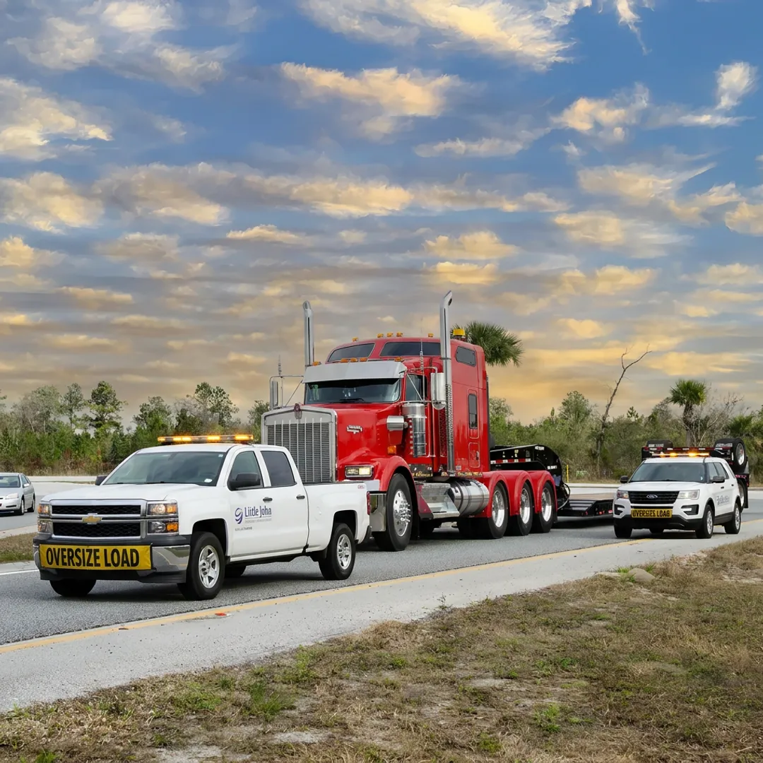 Heavy-haul truck transporting industrial equipment