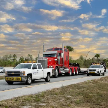 Heavy-haul truck transporting industrial equipment
