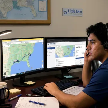 Dispatcher coordinating an interstate freight shipment