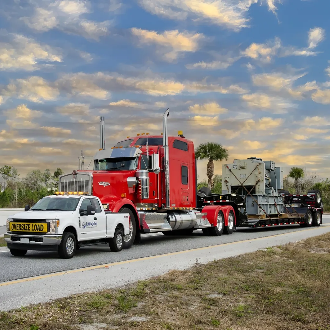 Heavy-haul truck transporting oversized industrial equipment
