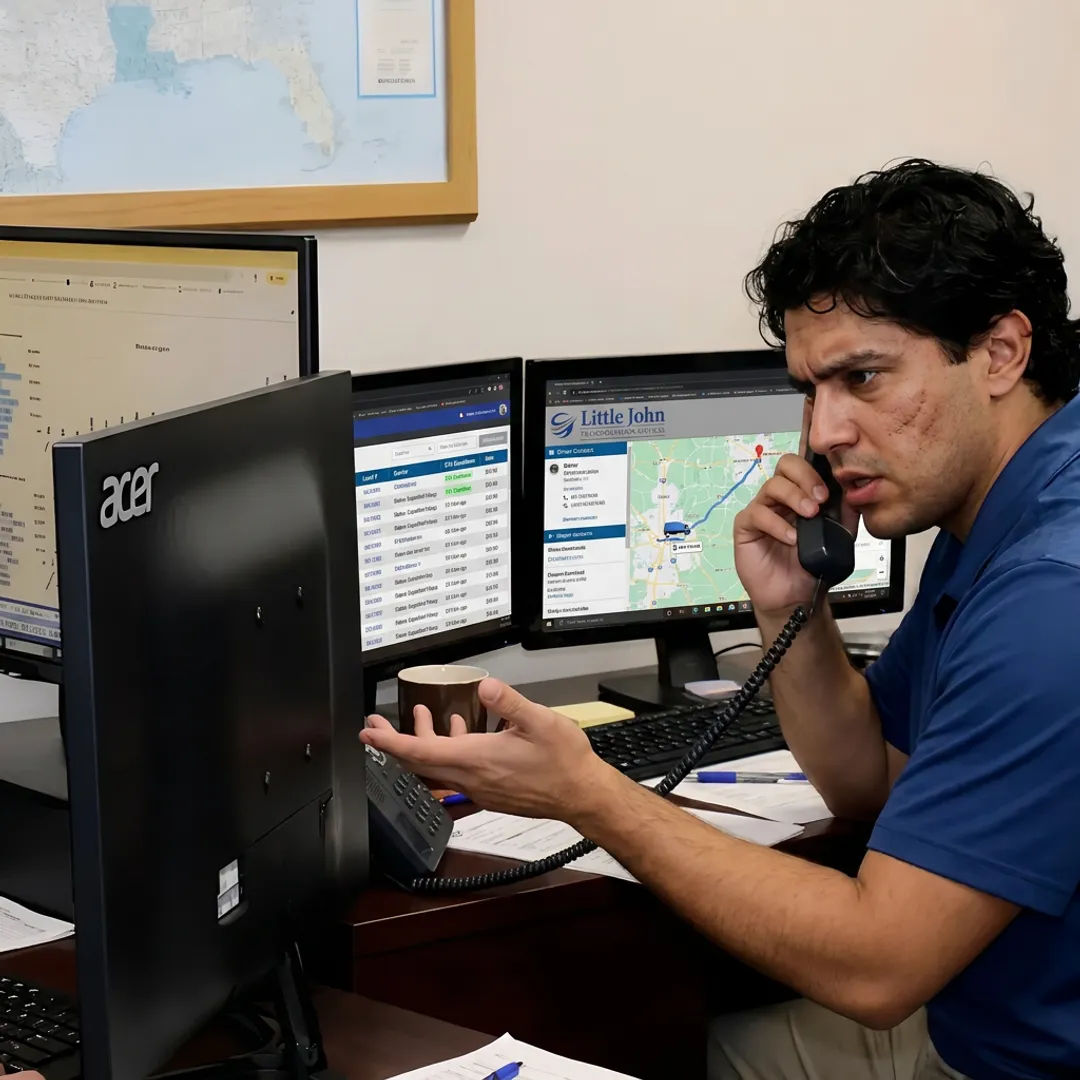 Dispatcher coordinating an expedited freight shipment