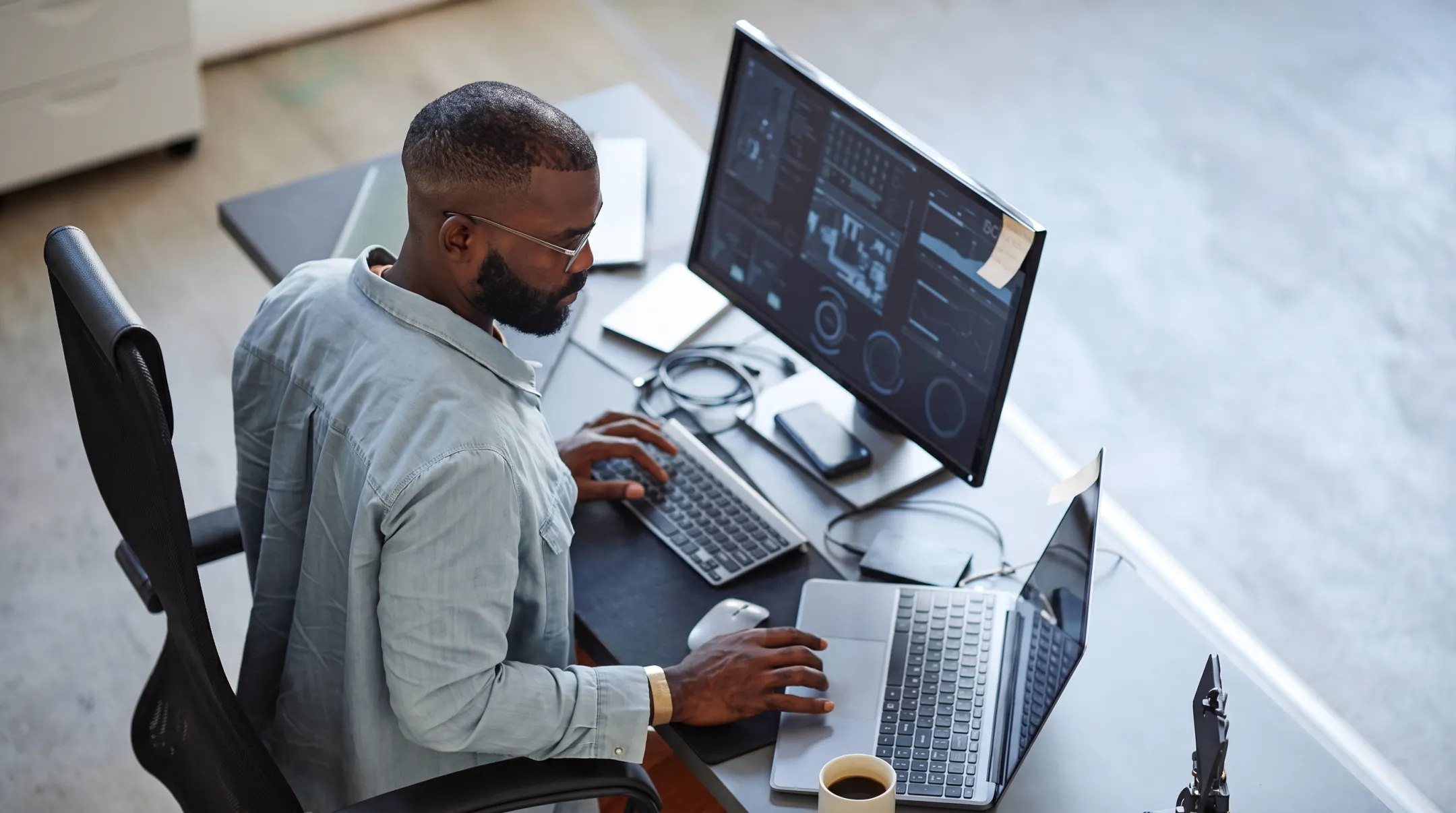 LME Services IT support team monitoring client network security operations