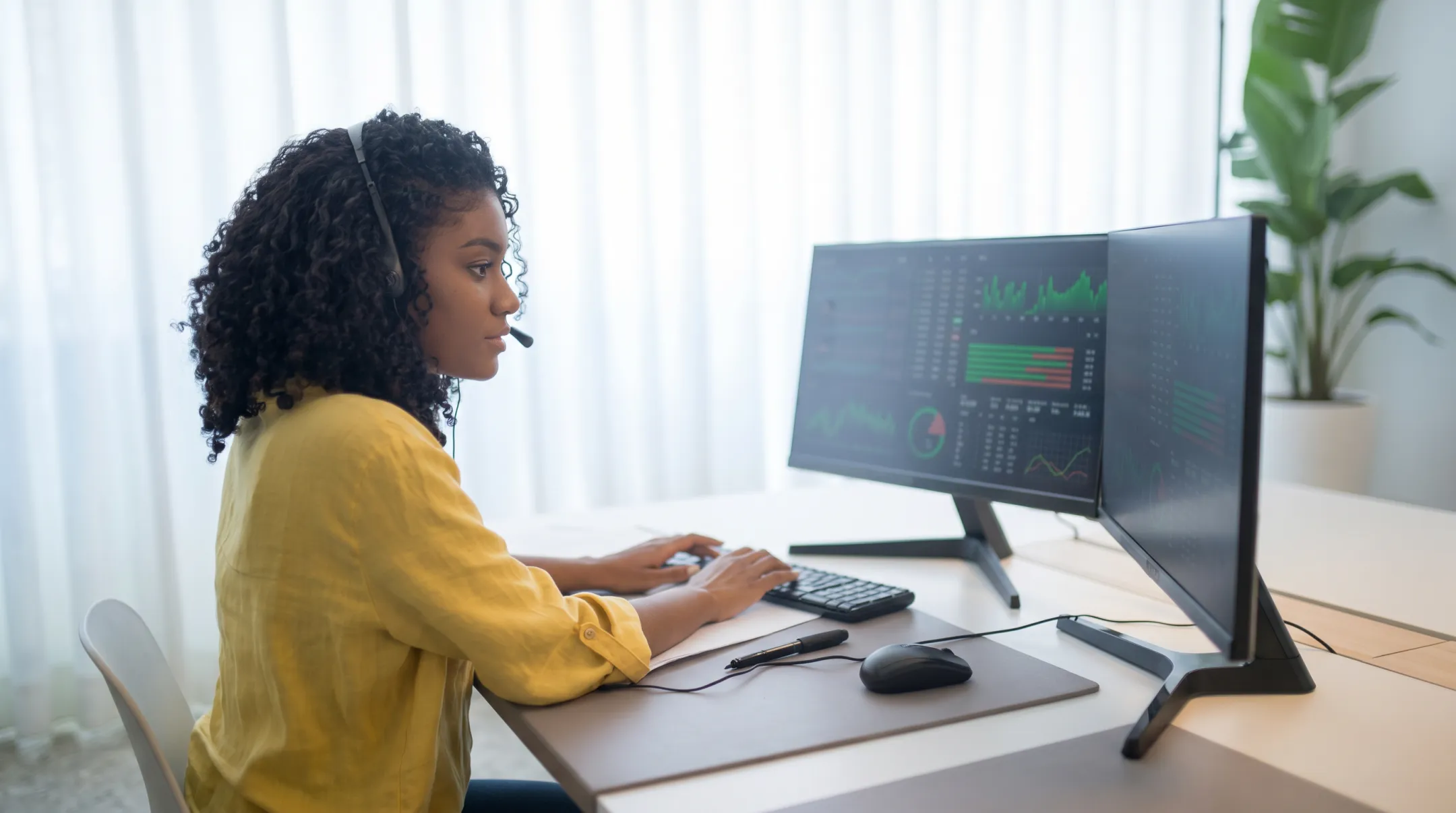 Dedicated IT technician monitoring server infrastructure for managed services client