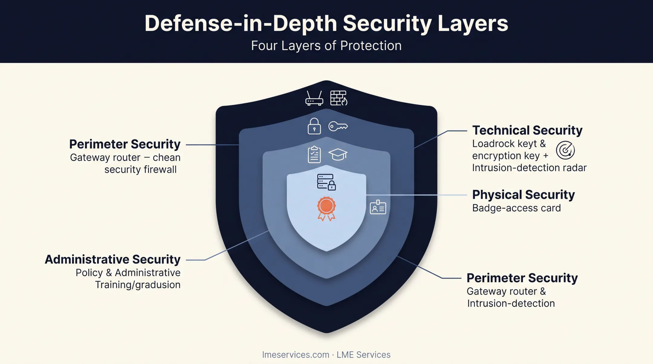Four layers of defense in depth network security model