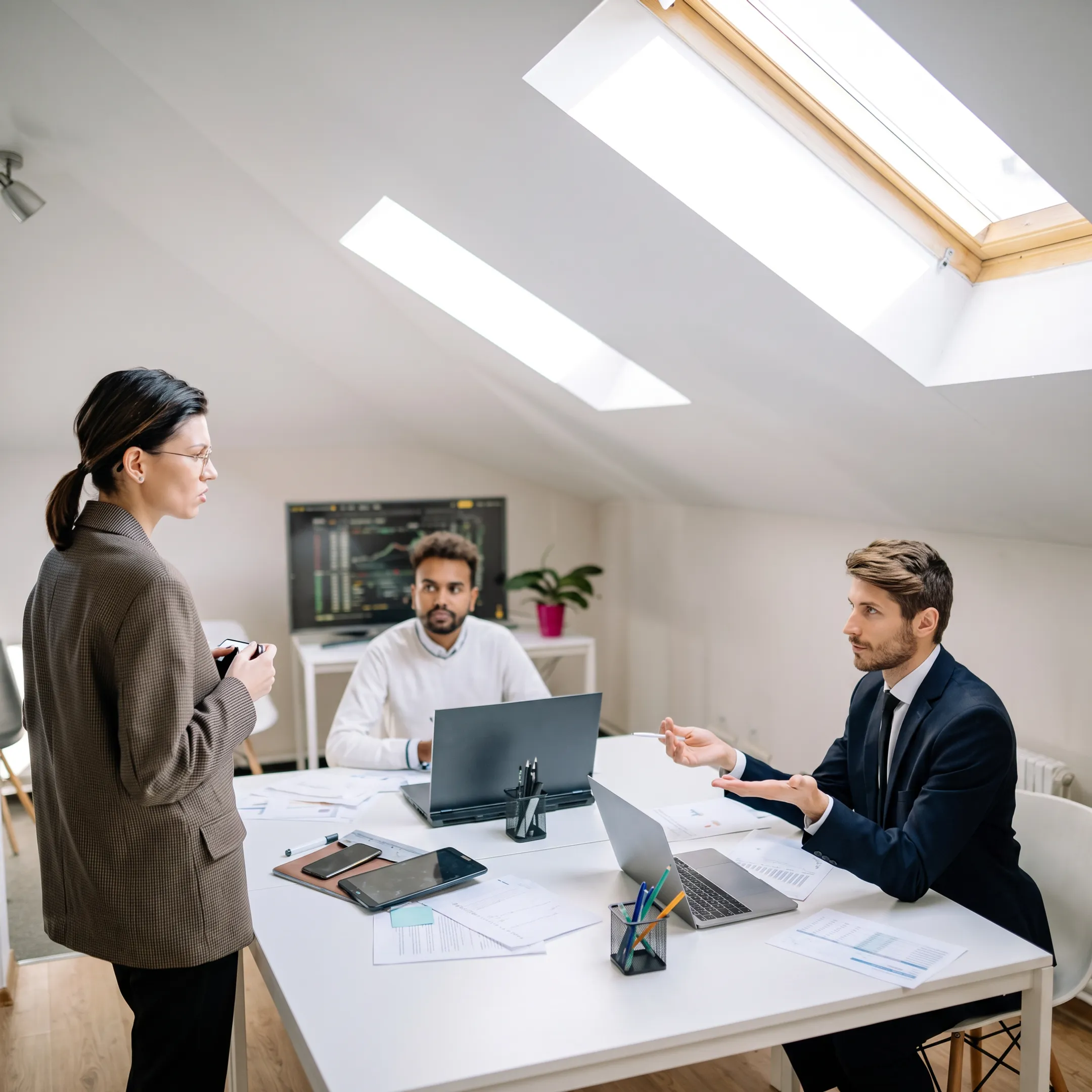 IT professional assisting a business team with technology