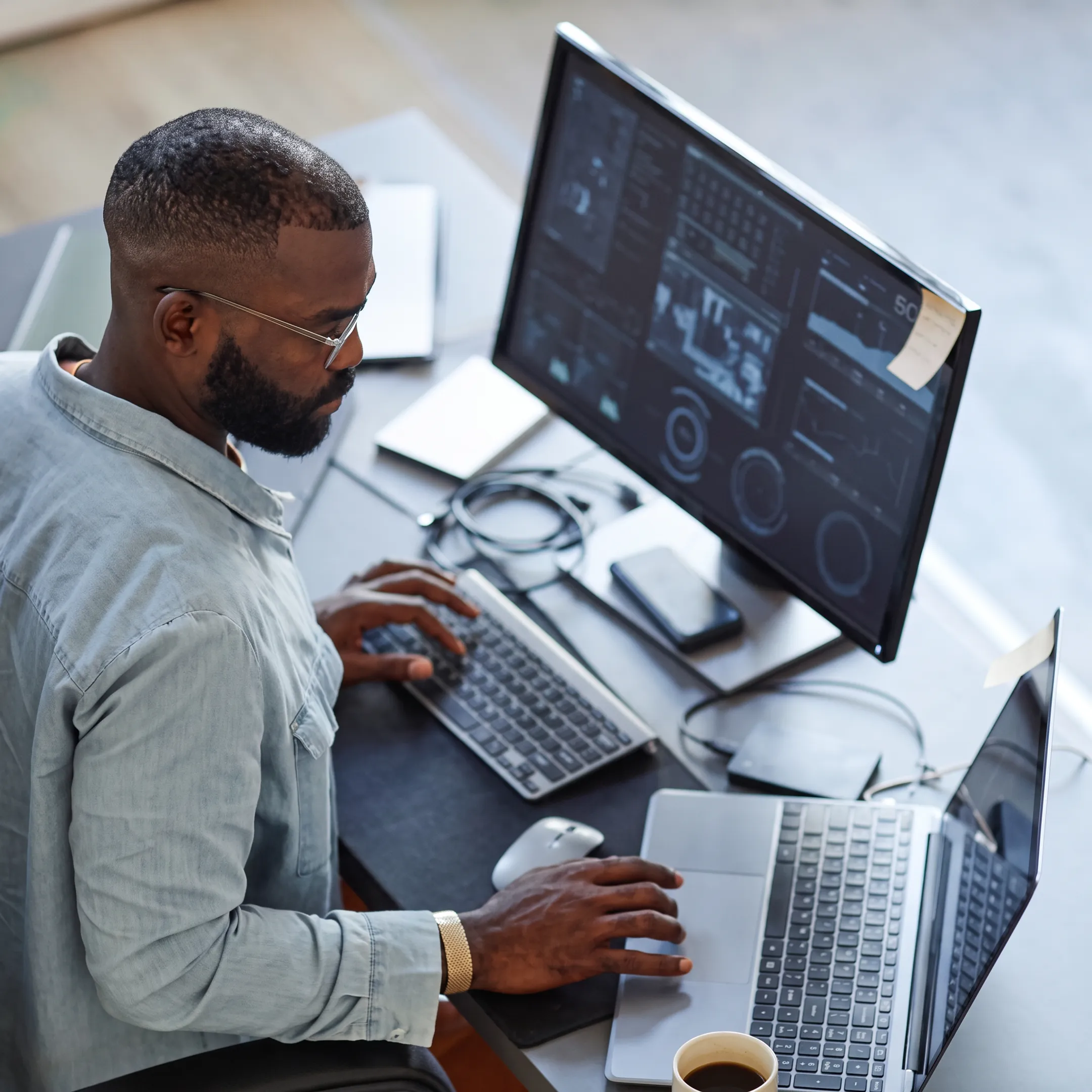 Analyst reviewing managed SIEM alerts and security events