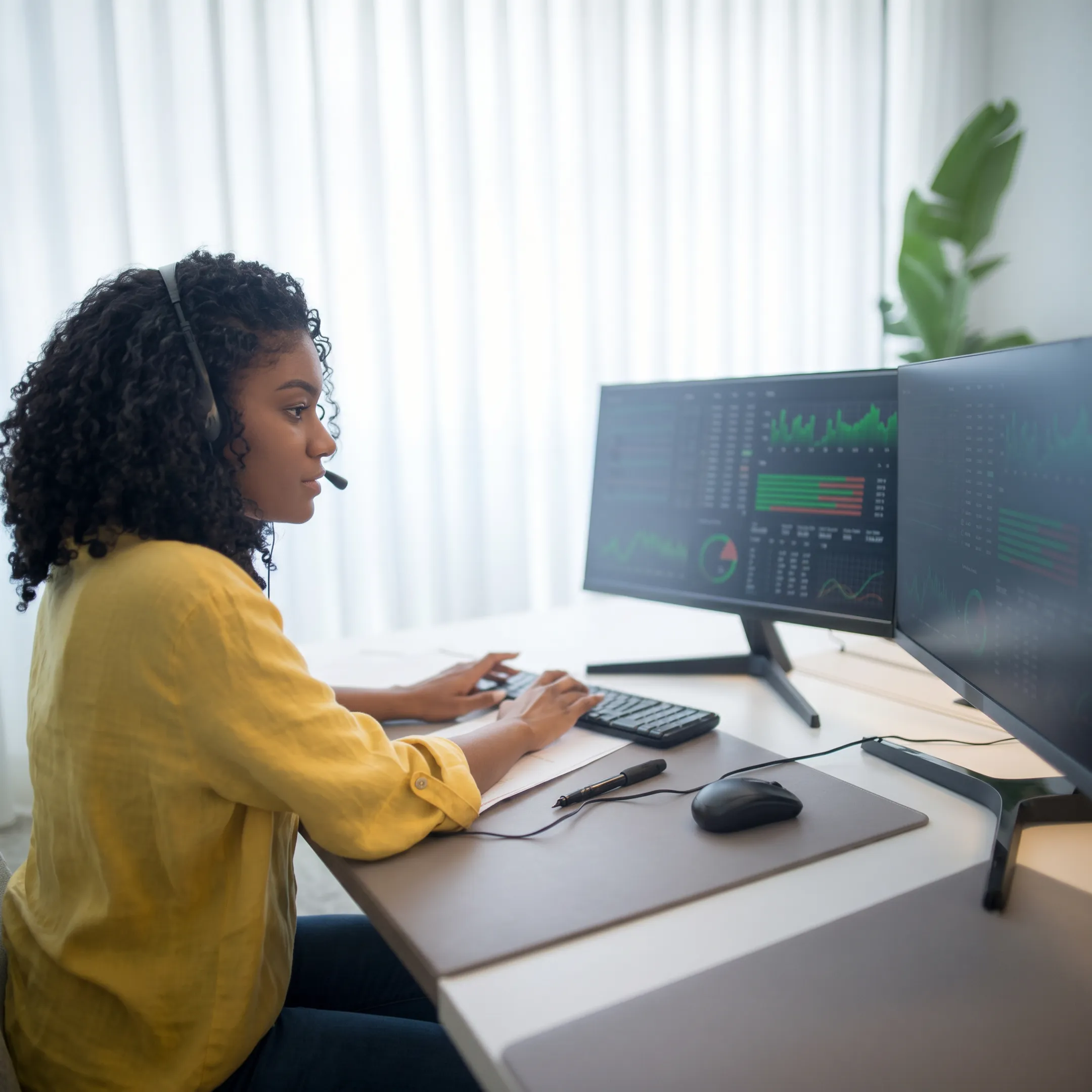 IT professional reviewing Azure management data