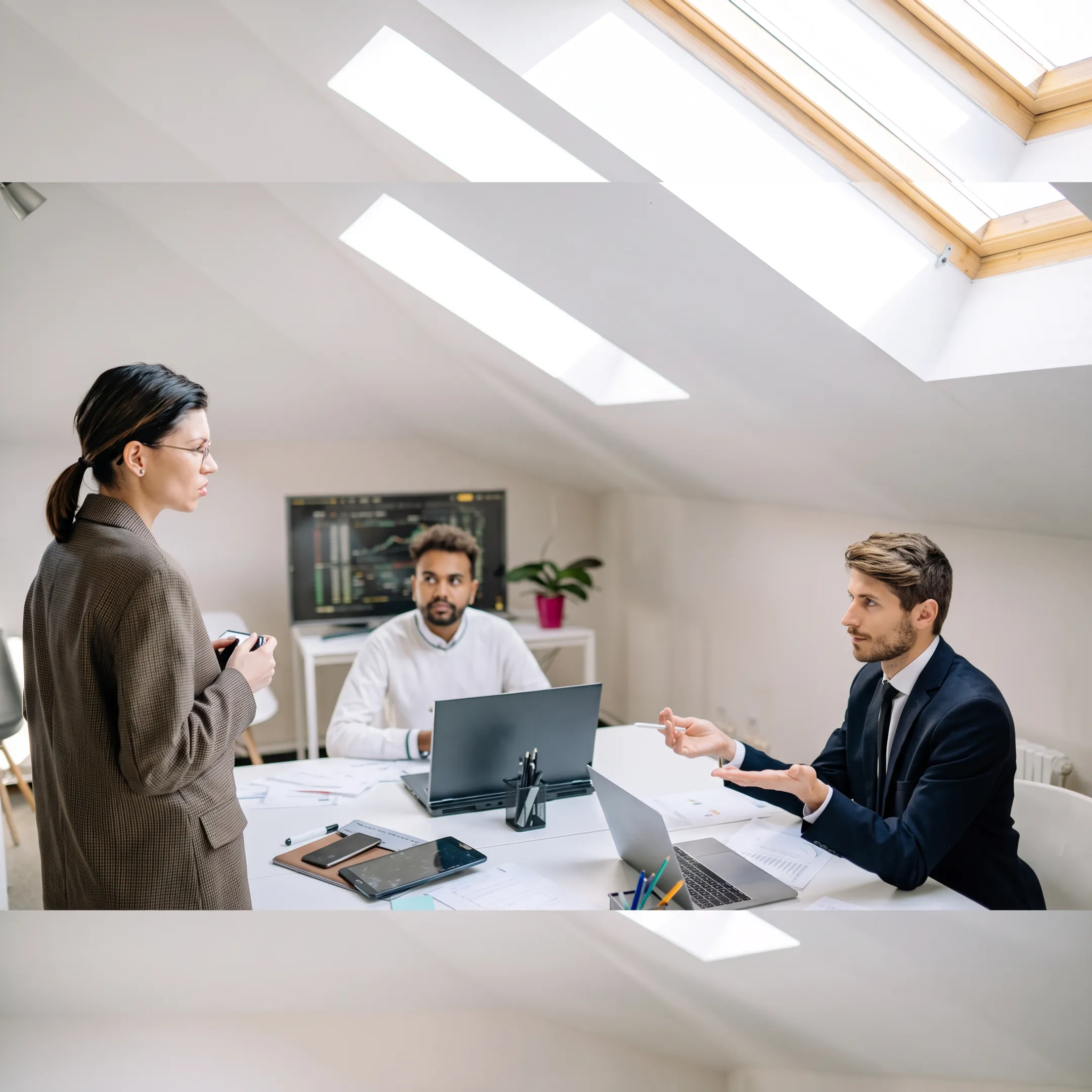 IT technician assisting a small business team with technology support