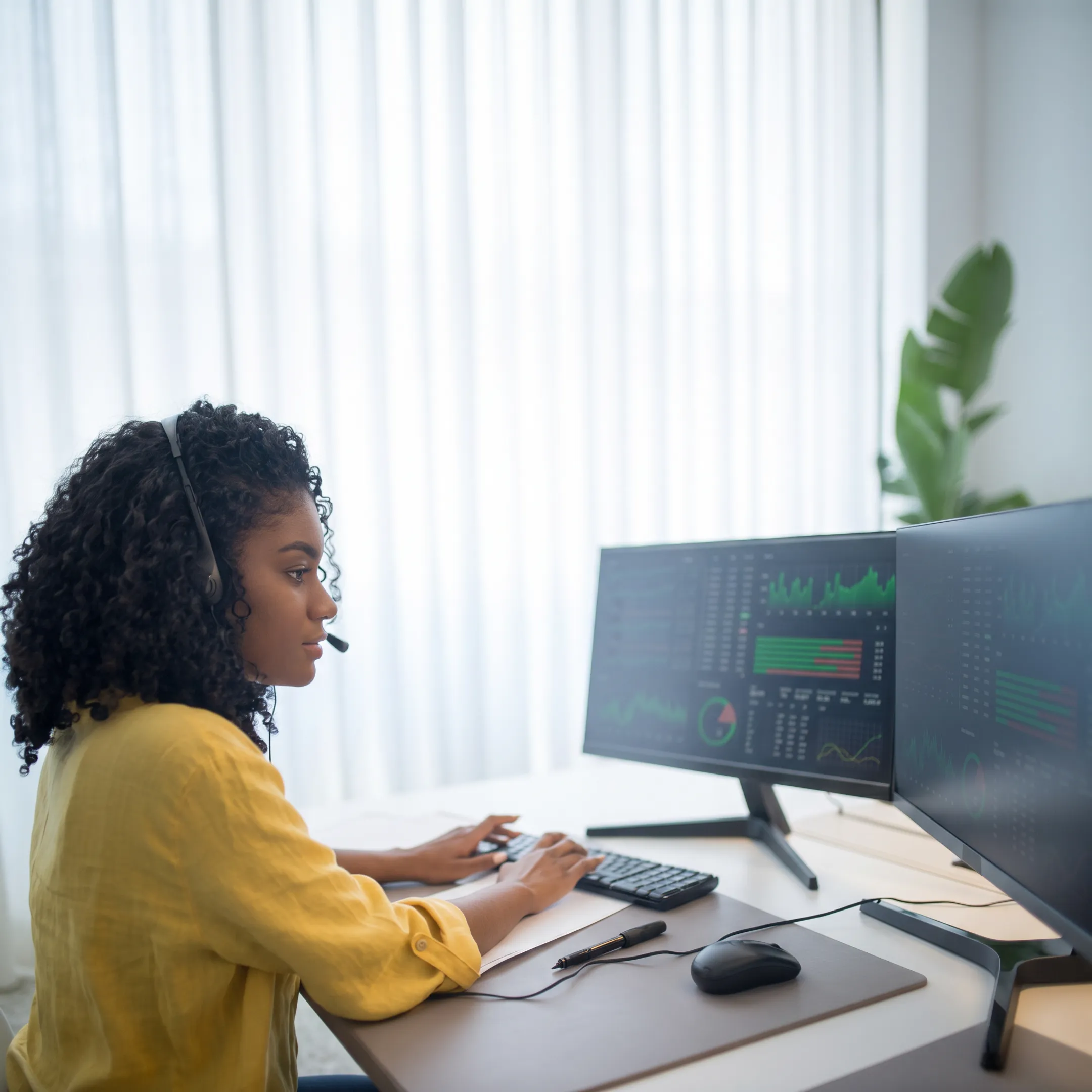 IT technician providing remote help desk support