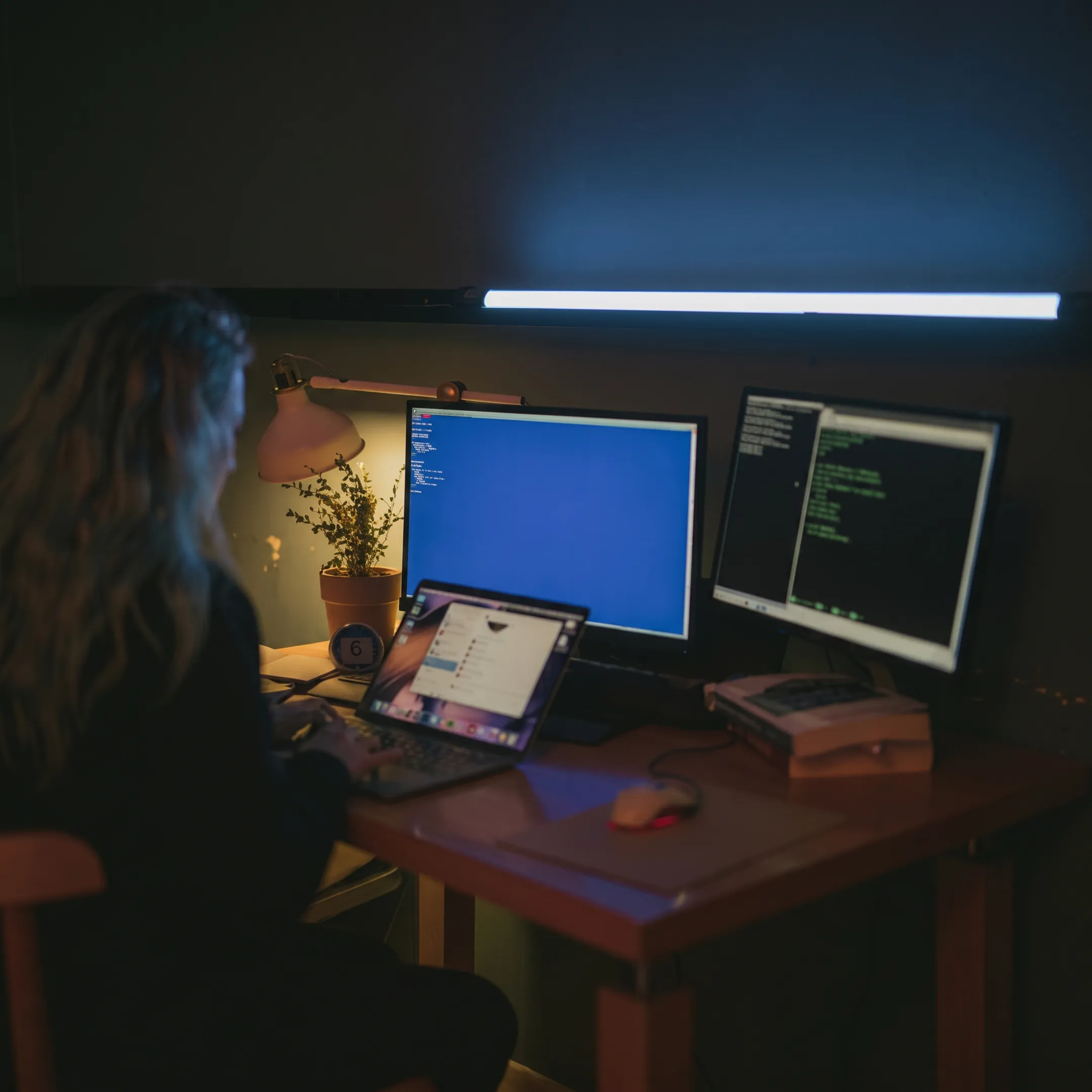 Technician resolving a business IT issue