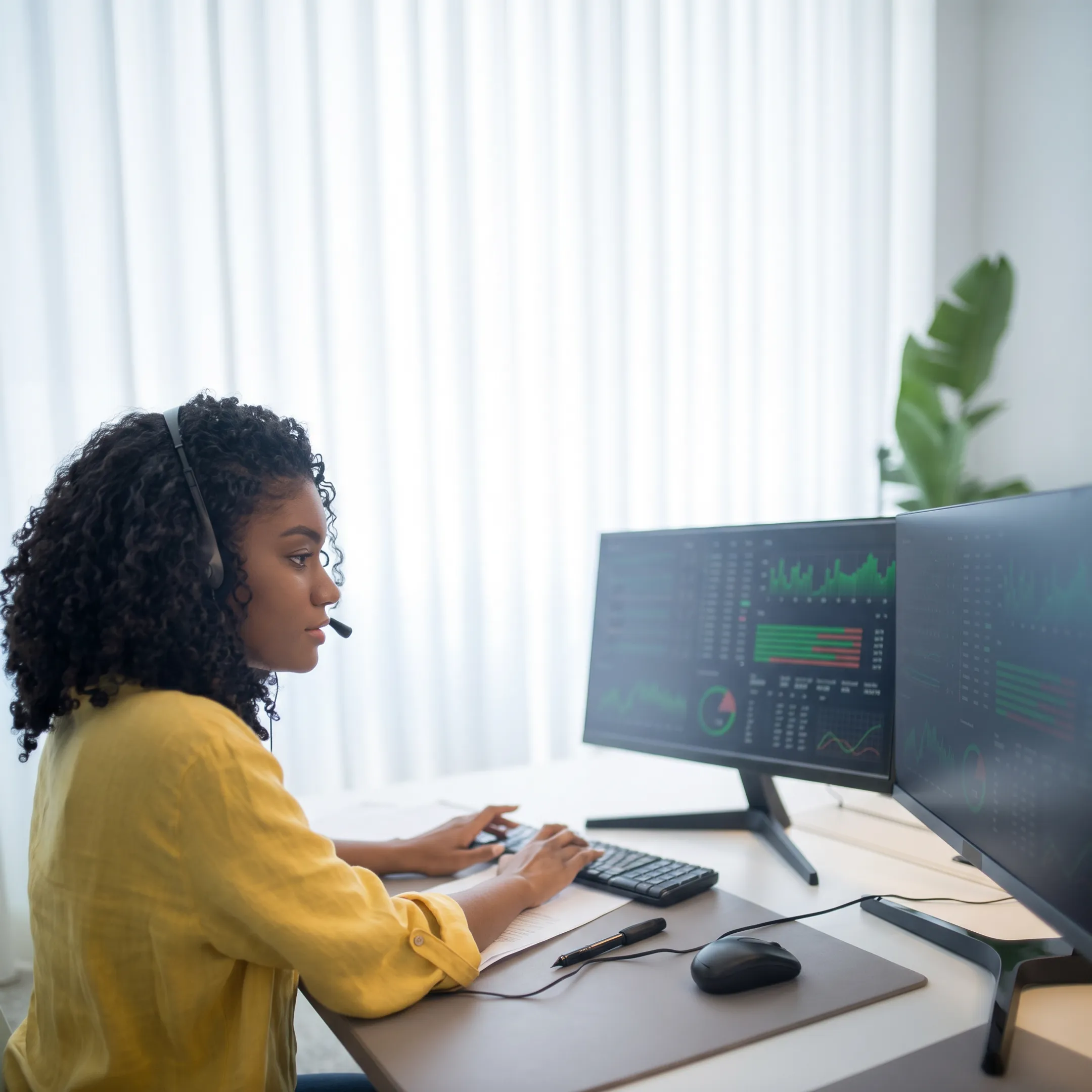 IT technician providing remote support to a business user