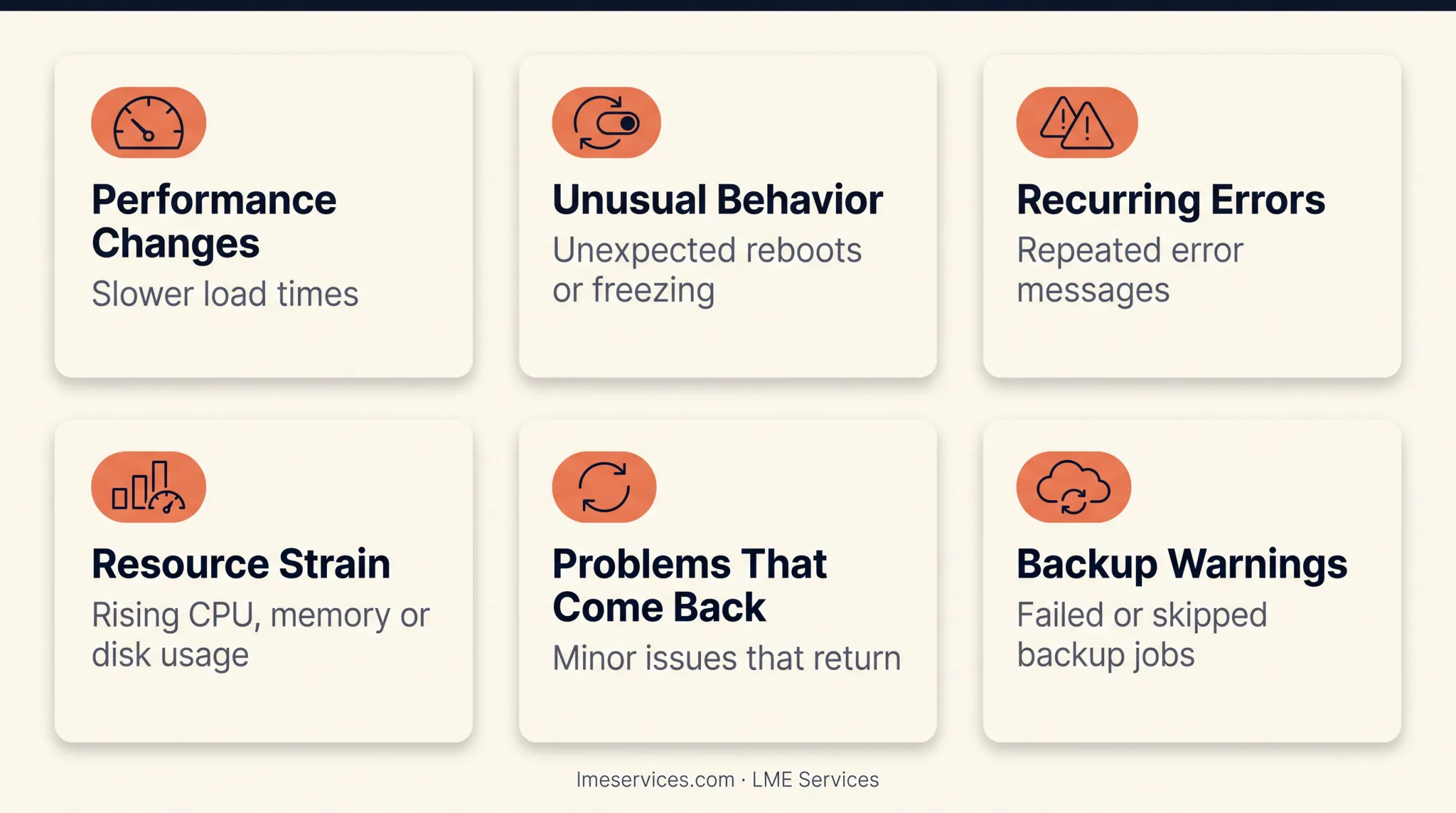 Warning signs your server needs maintenance checklist infographic