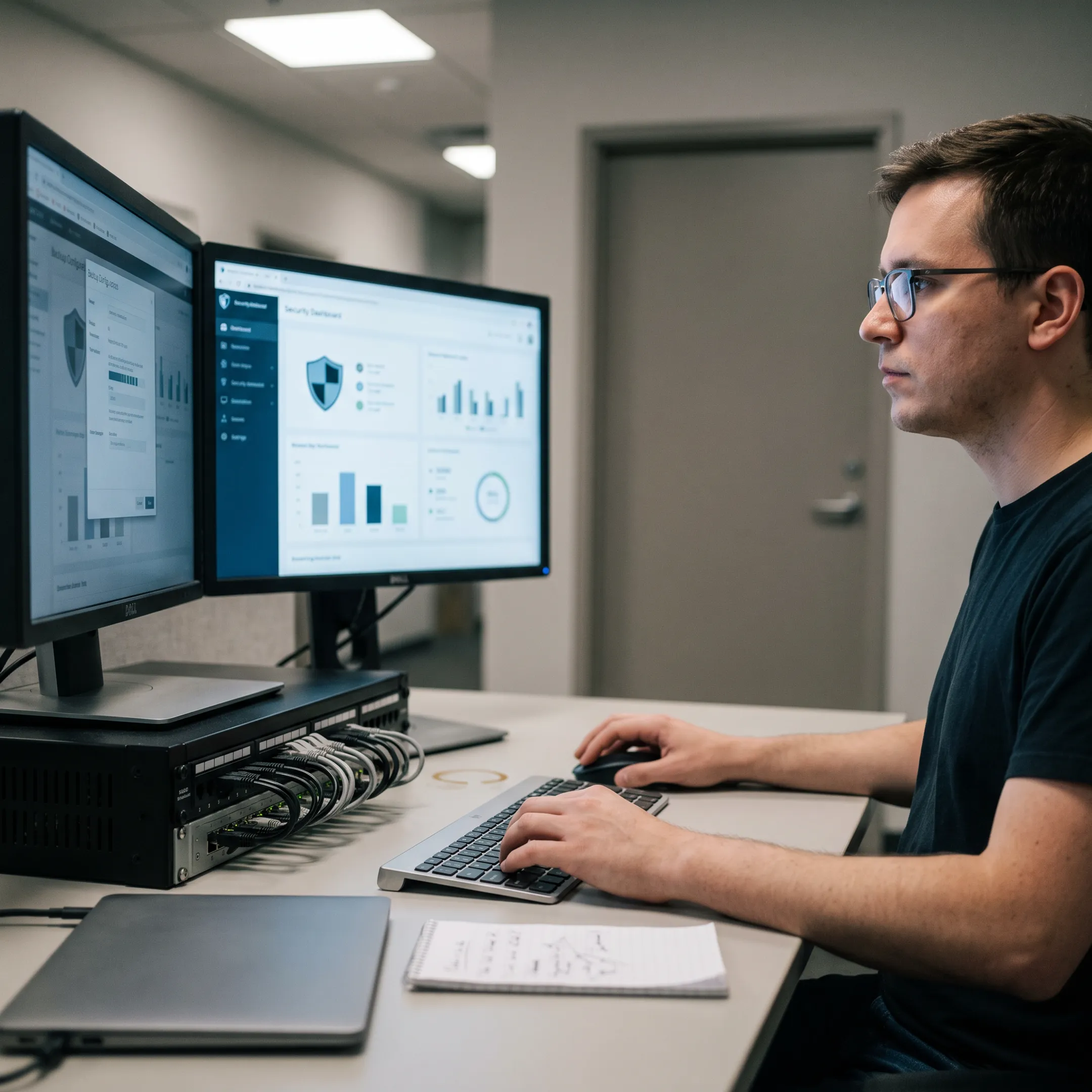 IT specialist securing healthcare organization technology