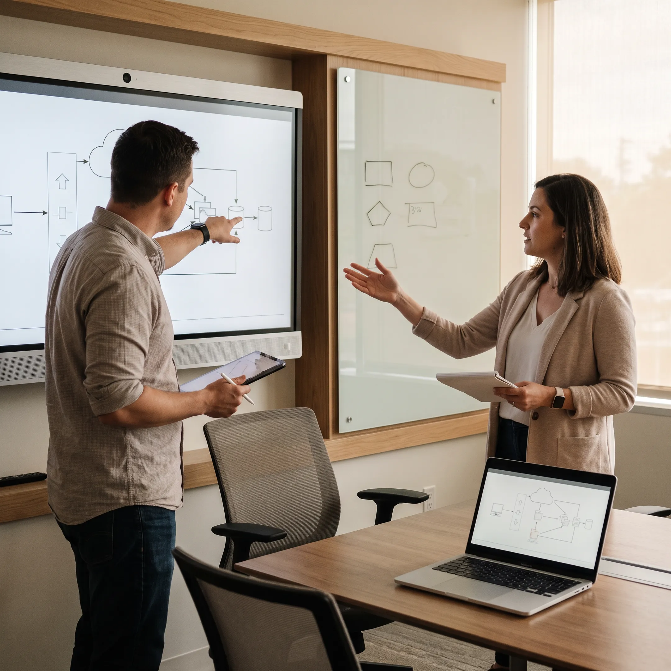 Consultant planning a cloud data migration