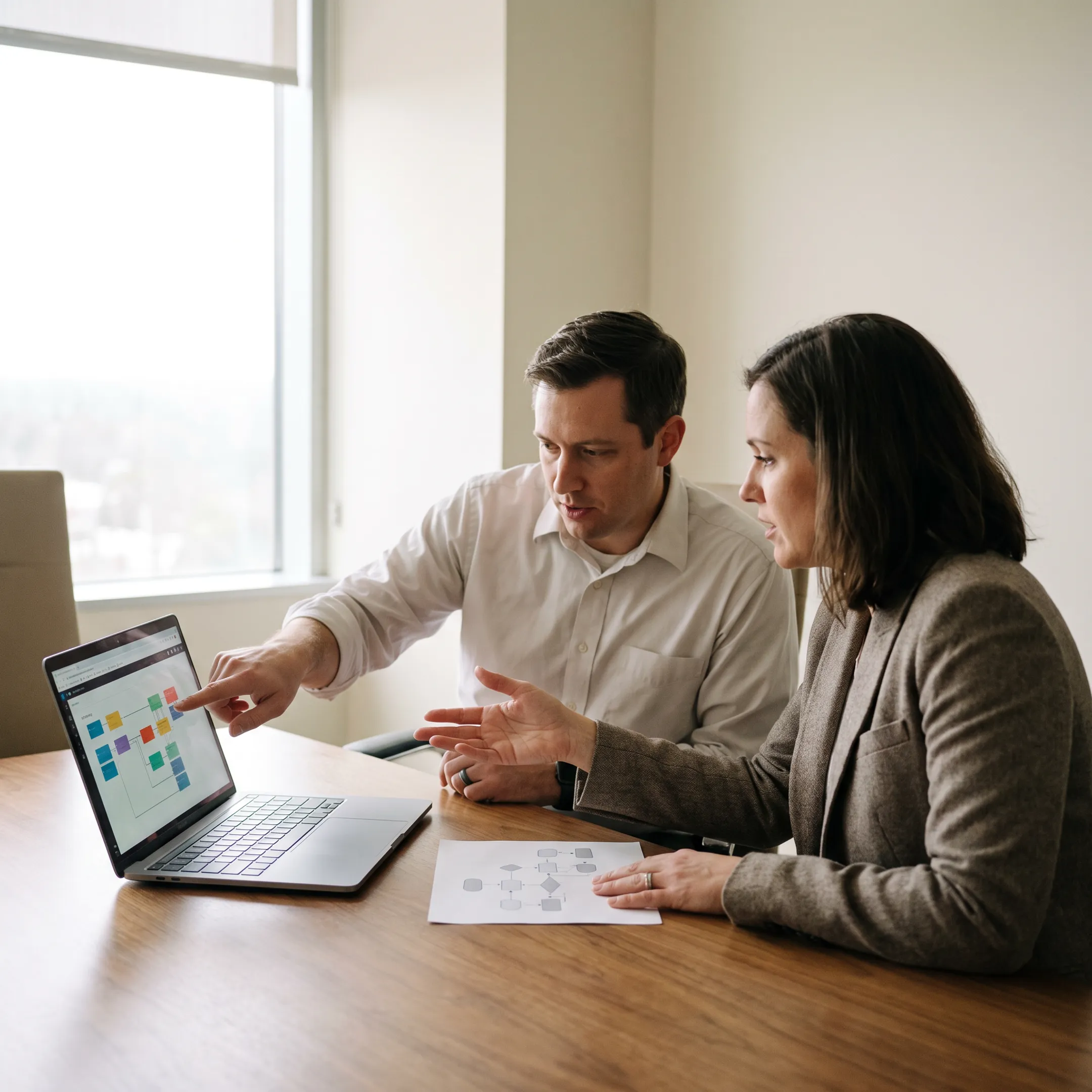 Consultant helping nonprofit team plan technology improvements