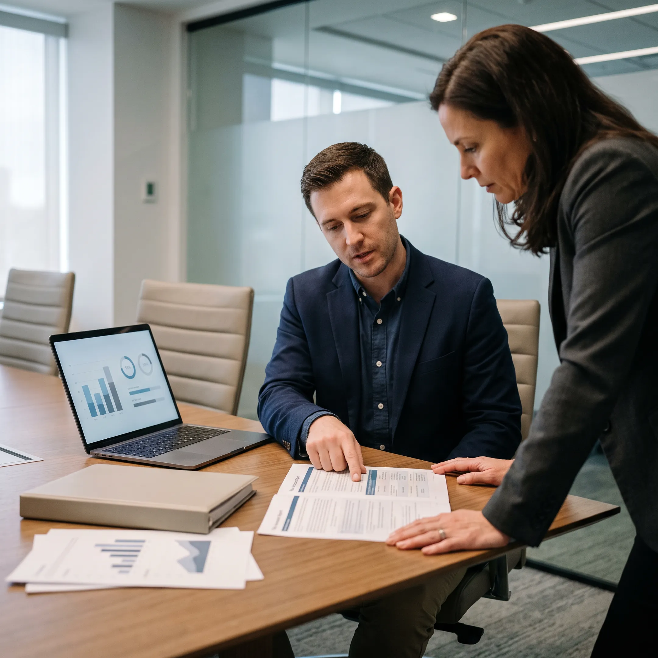 Consultant presenting a cybersecurity compliance roadmap