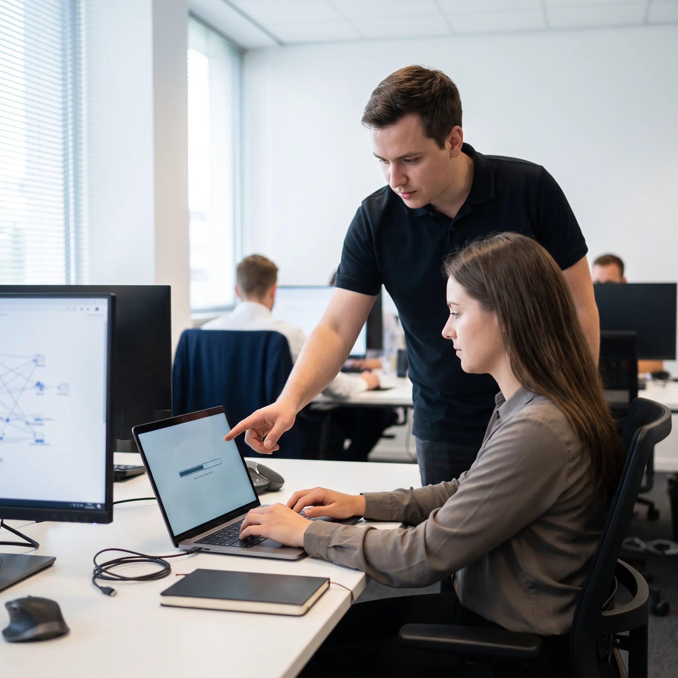 Technician supporting a business cloud migration