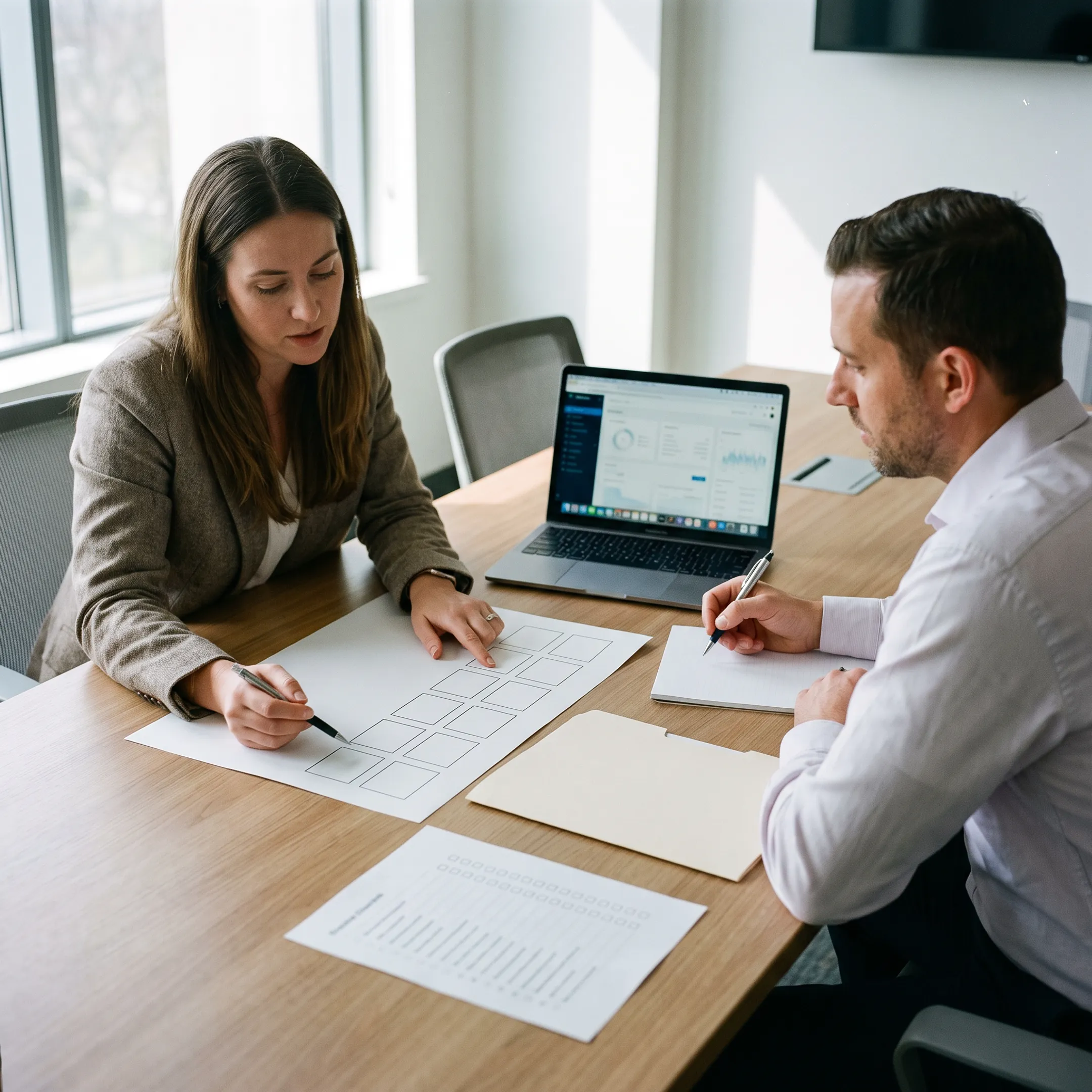 SOC 2 advisor mapping controls and policies on a compliance planning board