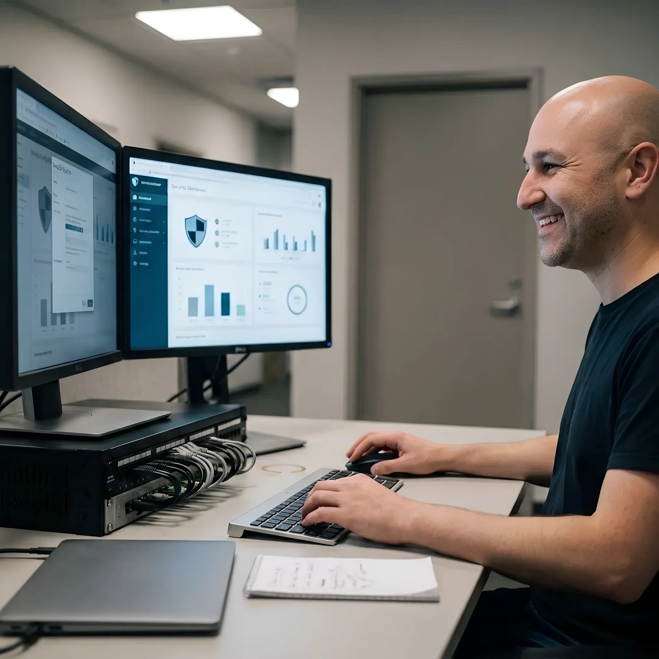 IT specialist securing healthcare organization technology