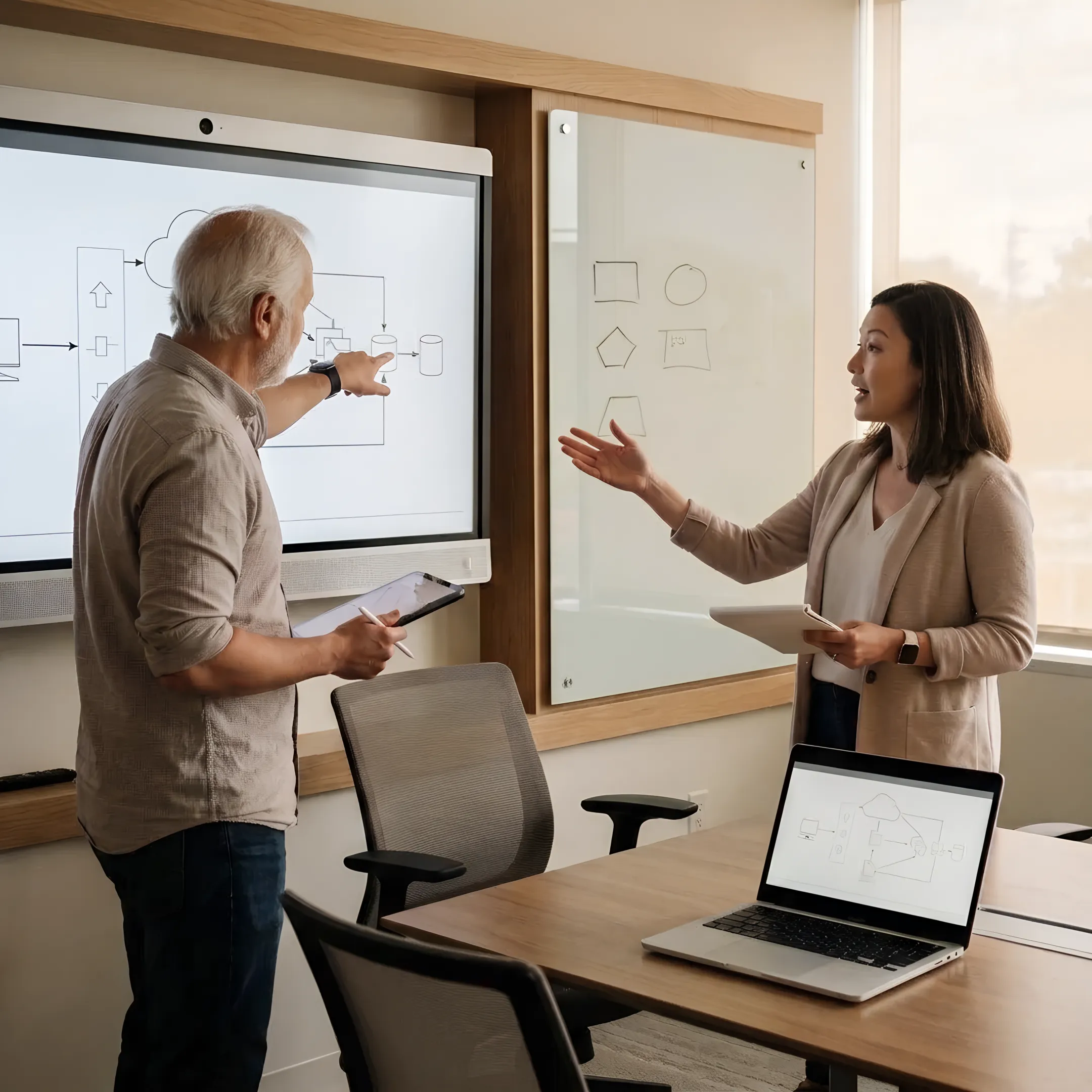 Consultant planning a cloud data migration