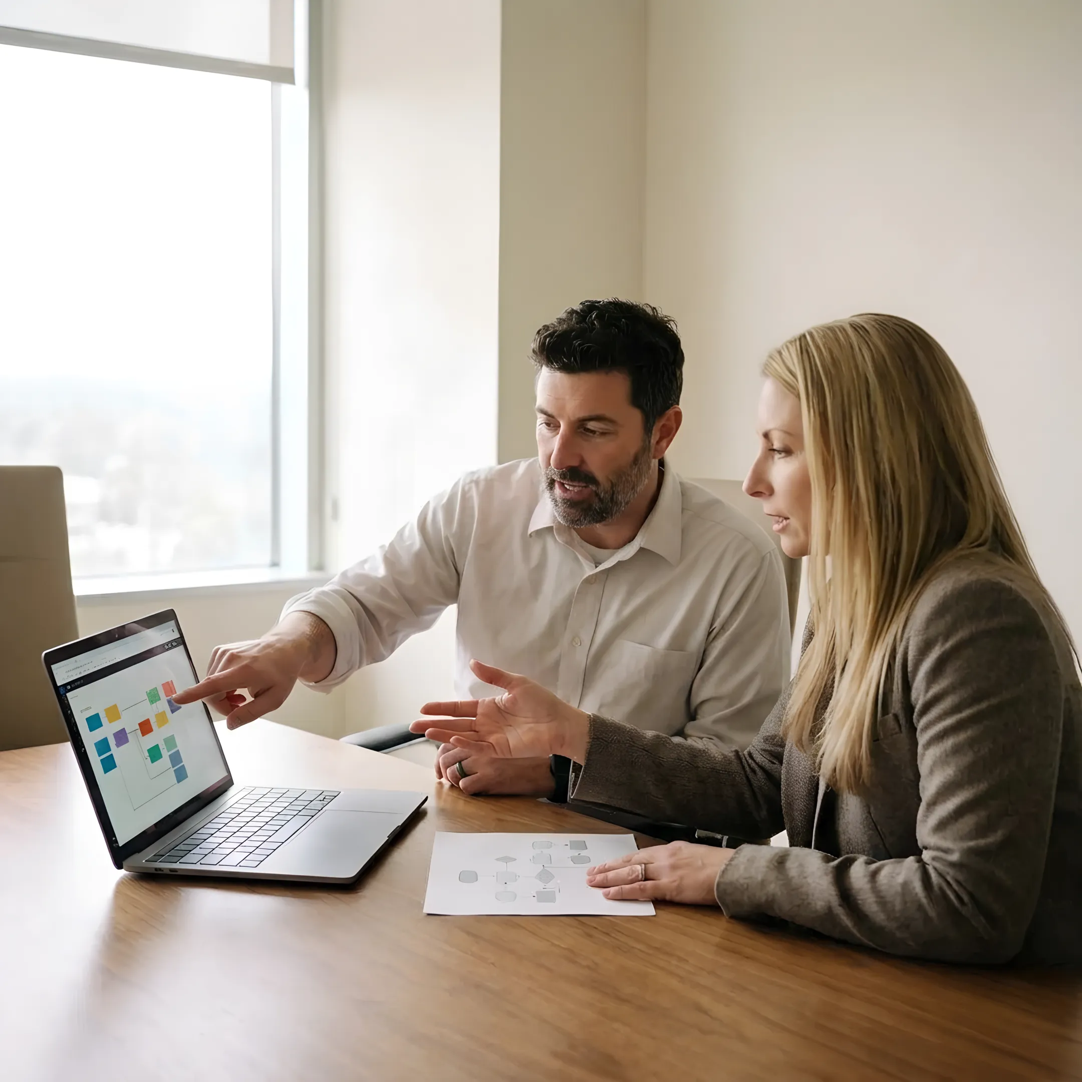 Consultant helping nonprofit team plan technology improvements