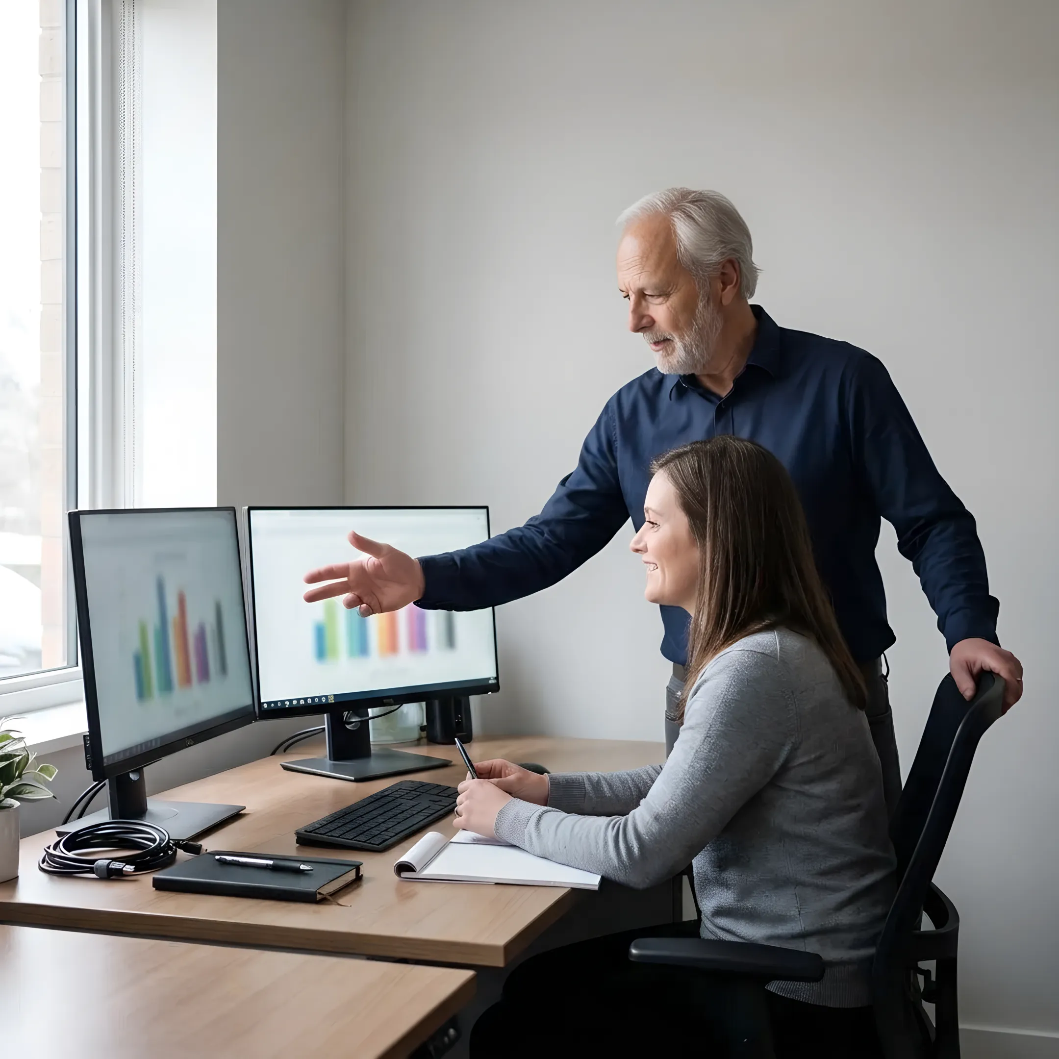 IT professional assisting a business team