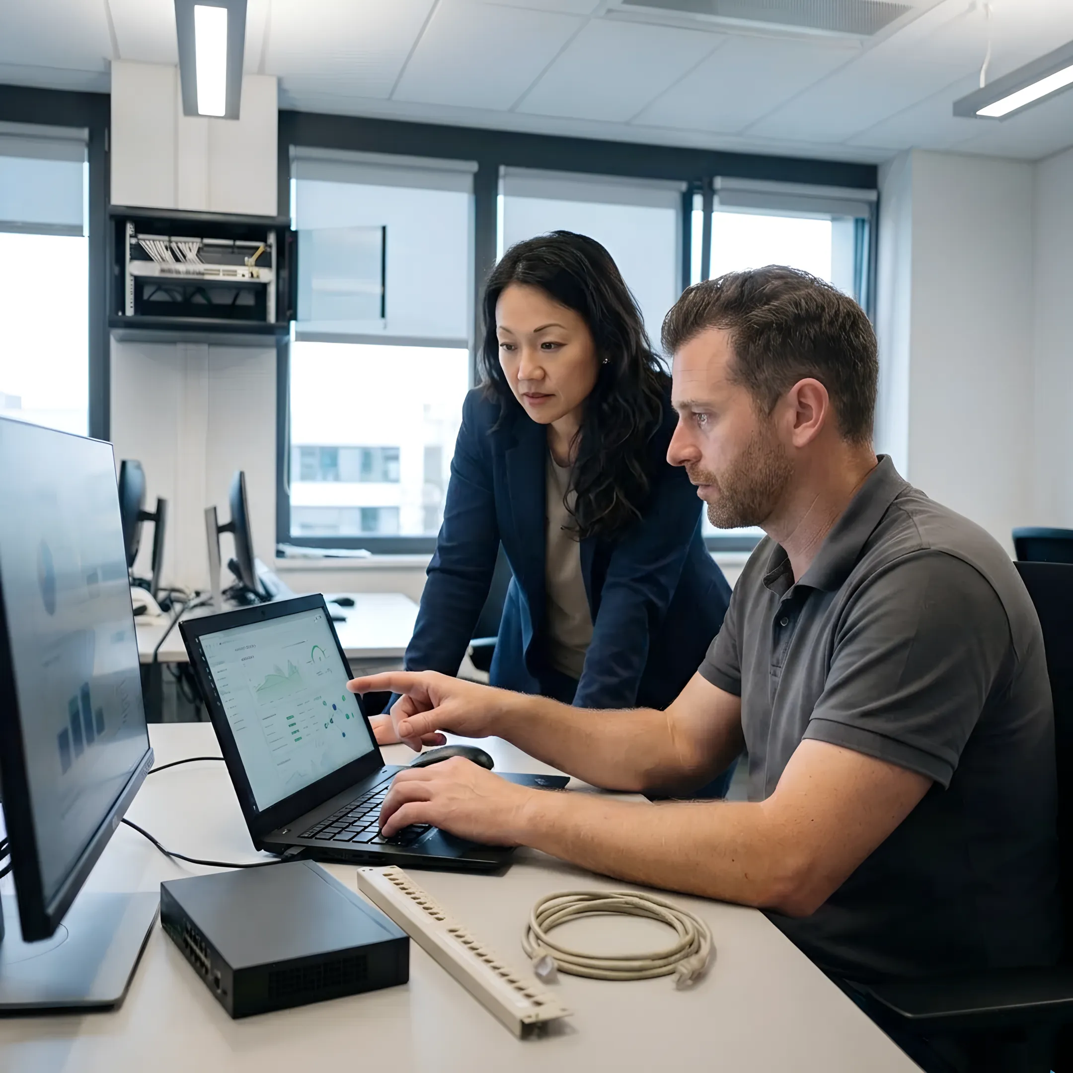 Technician providing fixed fee IT support
