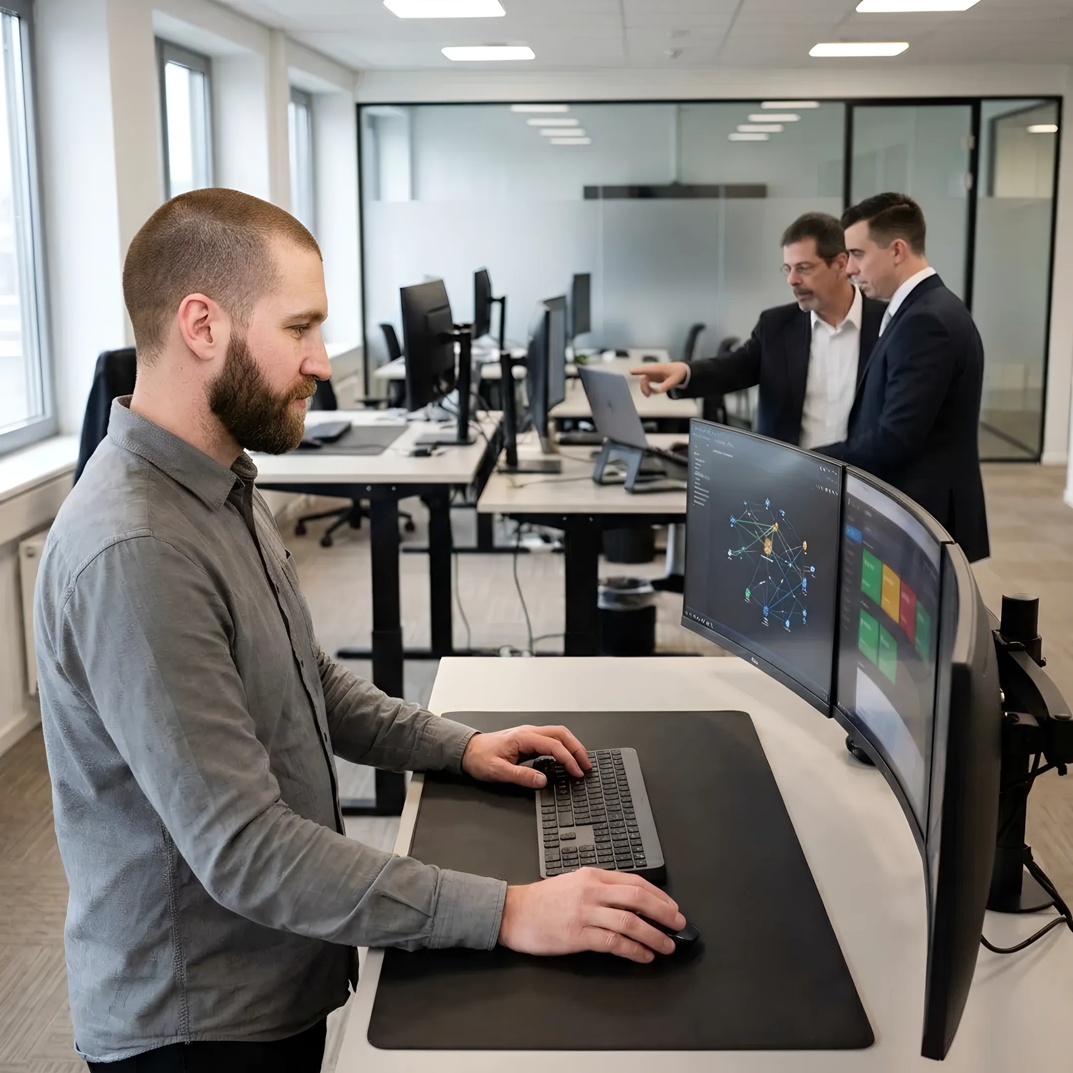 IT support technician monitoring business systems