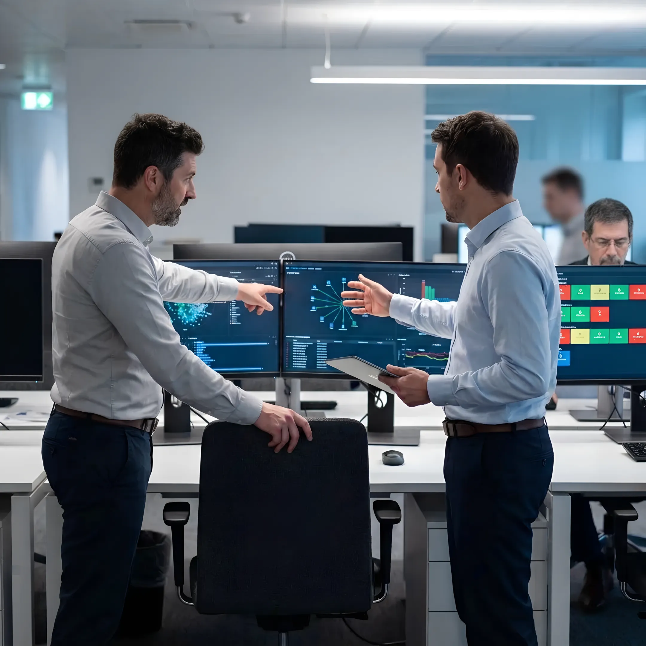 IT professionals collaborating with an internal technology team