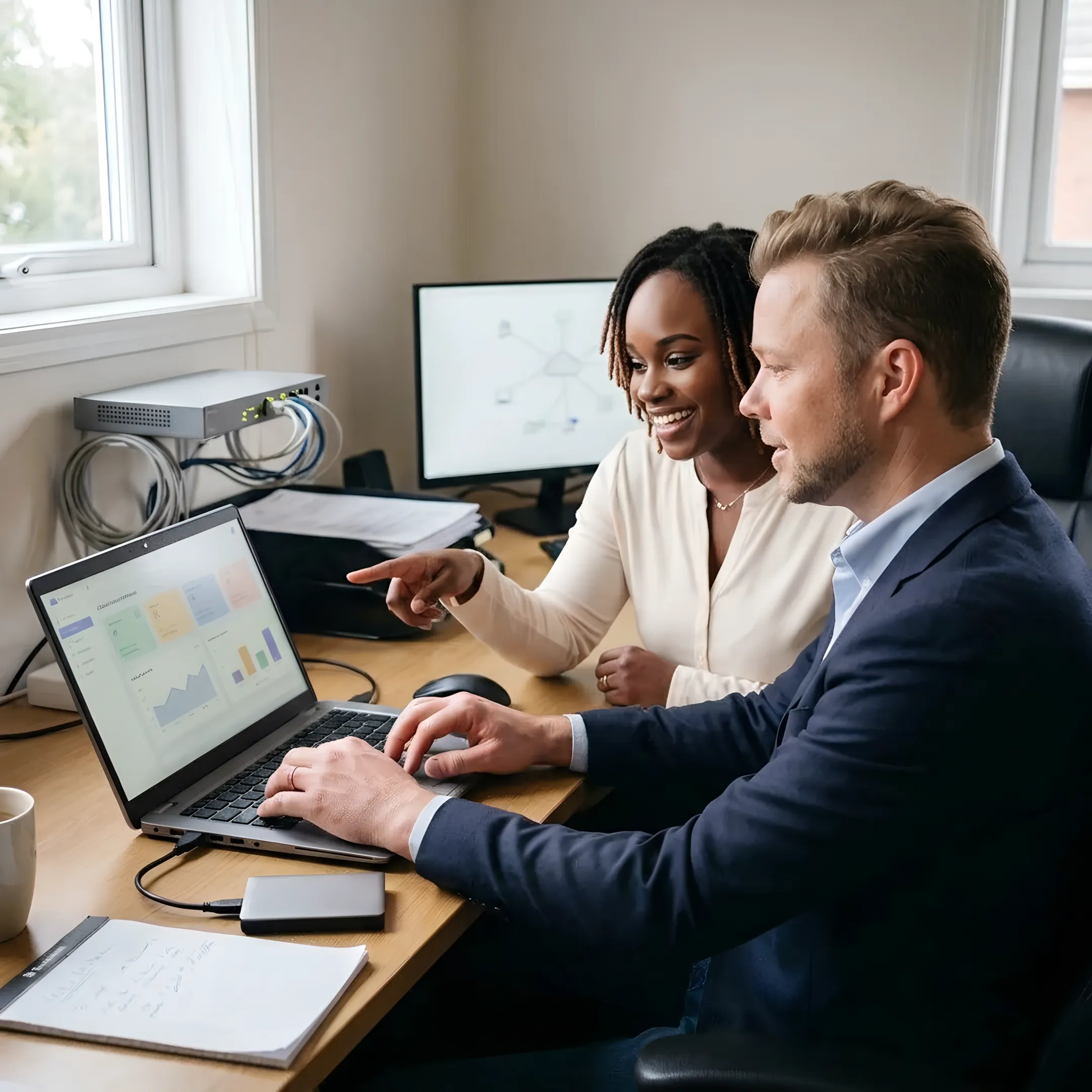 Technician providing small business IT support